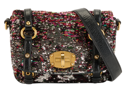 Sequin Satchel, Leather, Multi, Black/MII, S, 2*